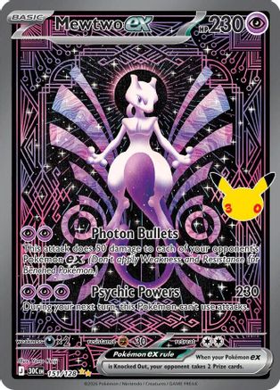 POKEMON TCG - Mewtwo ex 151/128 ME 30th Celebration - Special Illustration Rare