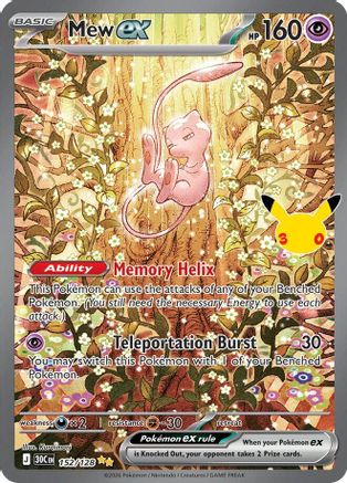POKEMON TCG - Mew ex 152/128 ME 30th Celebration - Special Illustration Rare