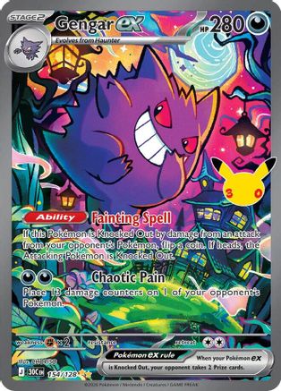 POKEMON TCG - Gengar ex 154/128 ME 30th Celebration - Special Illustration Rare