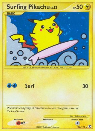 POKEMON TCG - Surfing Pikachu 114 Rising Rivals - Secret Rare