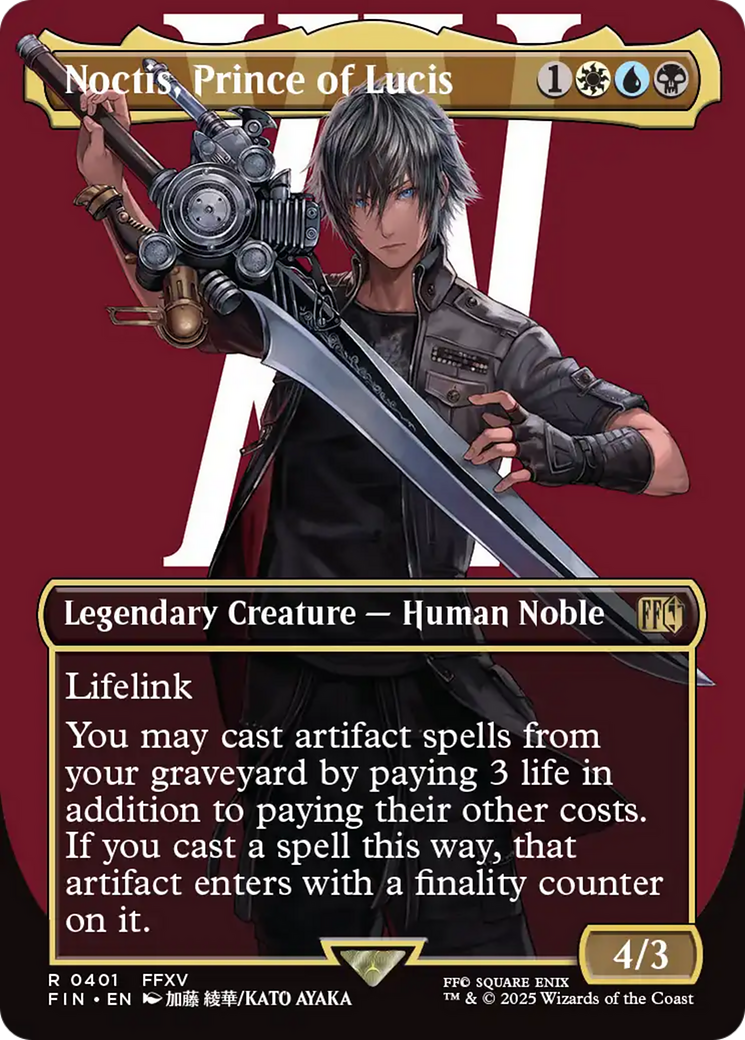 MAGIC: THE GATHERING - Noctis, Prince of Lucis (Borderless) (FIN-401) - FINAL FANTASY Foil
