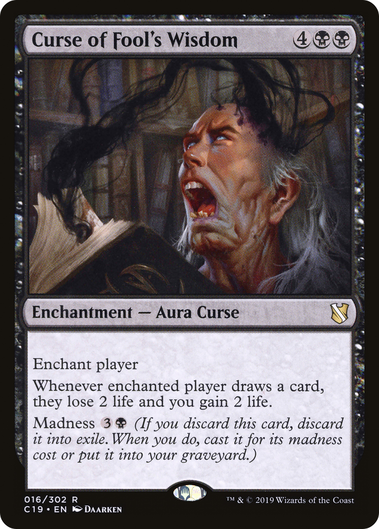 MAGIC: THE GATHERING - Curse of Fool's Wisdom (C19-016) - Commander 2019