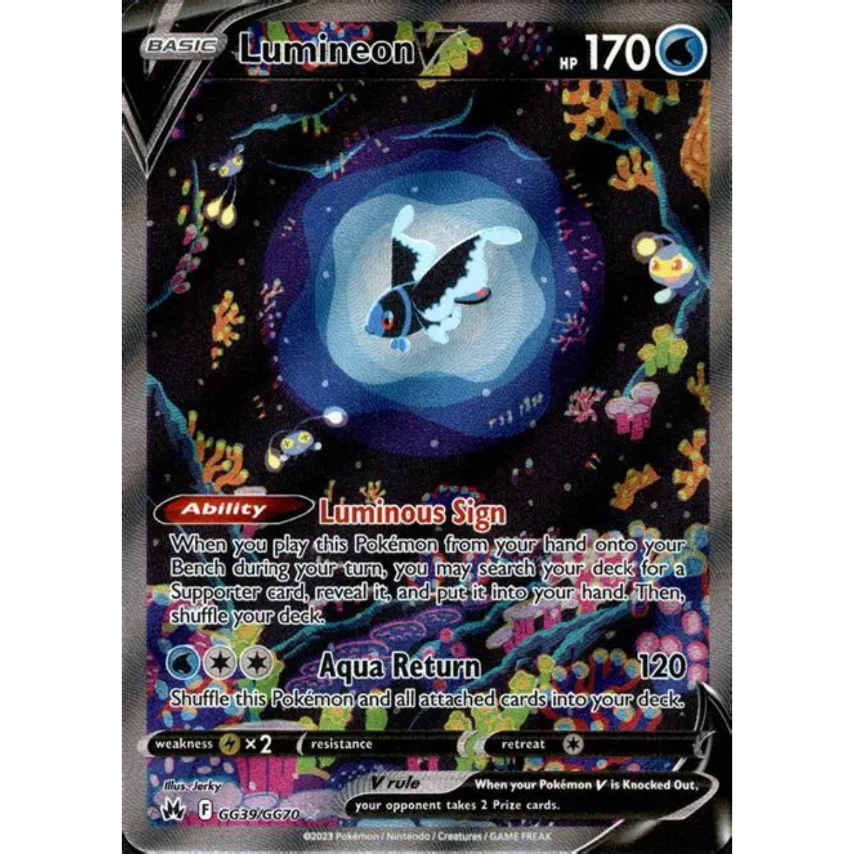 POKEMON TCG - LUMINEON V GG39/GG70 CROWN ZENITH ALTERNATE ART