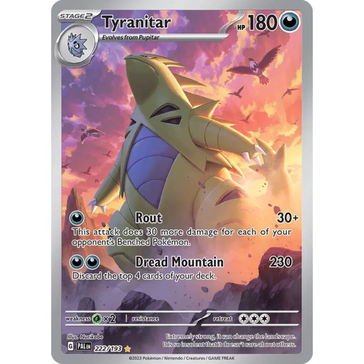 POKEMON TCG - TYRANITAR 222/193 PALDEA EVOLVED ILLUSTRATION RARE