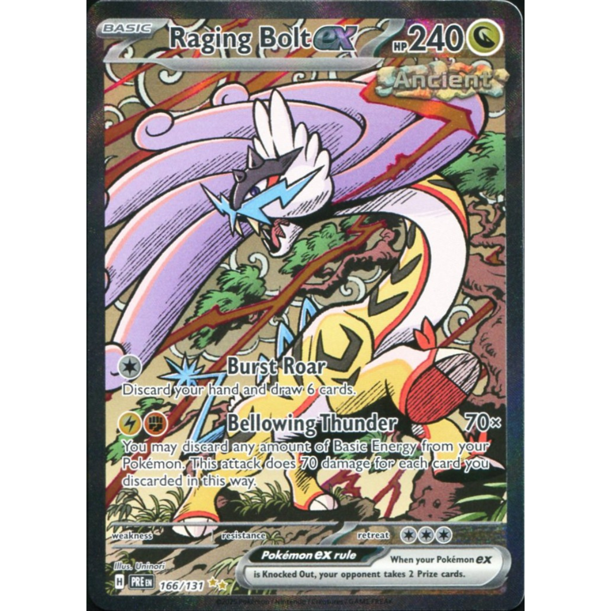POKEMON TCG - RAGING BOLT EX 166/131 PRISMATIC EVOLUTIONS SPECIAL ILLUSTRATION RARE