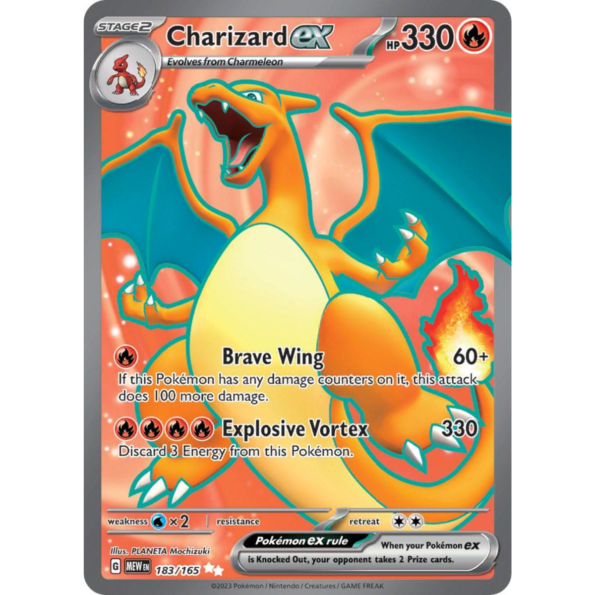 POKEMON TCG - CHARIZARD EX 183/165 151 FULL ART ULTRA RARE