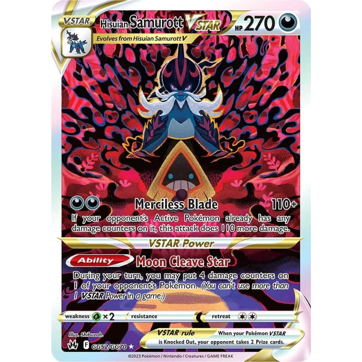 POKEMON TCG - HISUIAN SAMUROTT VSTAR GG53/GG70 CROWN ZENITH GALERIAN GALLERY