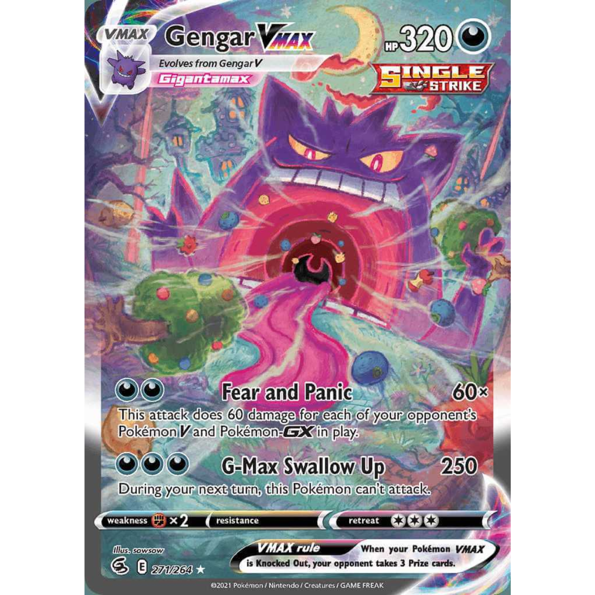 POKEMON TCG - GENGAR VMAX 271/264 FUSION STRIKE ALTERNATE ART
