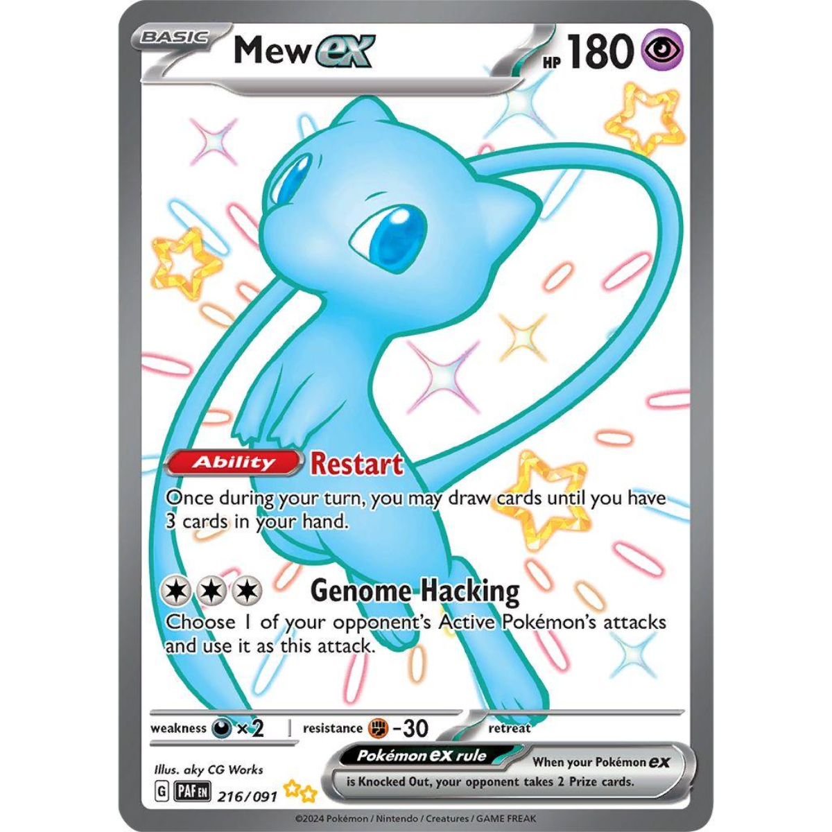 POKEMON TCG - MEW EX 216/091 PALDEAN FATES FULL ART SHINY