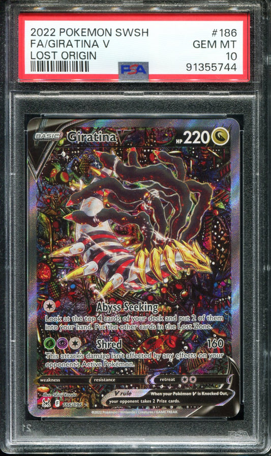 POKEMON TCG - GIRATINA V 186/196 POKEMON PSA 10 LOST ORIGIN FULL ART