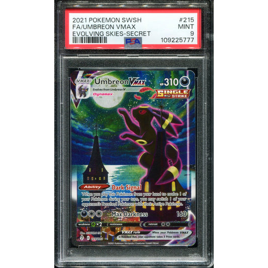 POKEMON TCG - UMBREON VMAX 215/203 POKEMON PSA 9 EVOLVING SKIES ALTERNATE ART