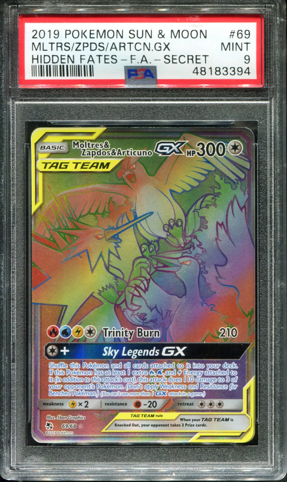POKEMON TCG - MOLTRES & ZAPDOS & ARTICUNO GX 69/68 PSA 9 HIDDEN FATES The Card Cave POKEMON TCG - MOLTRES & ZAPDOS & ARTICUNO GX 69/68 PSA 9 HIDDEN FATES The Card Cave