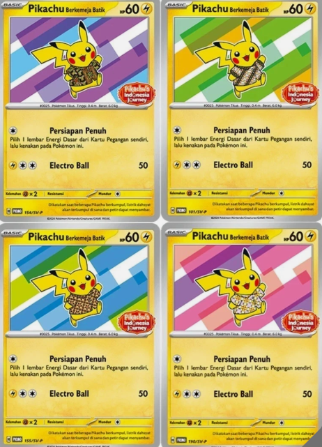 POKEMON TCG - PIKACHU BATIK PROMO SEALED SET OF 4 (LIMITED EDITION)