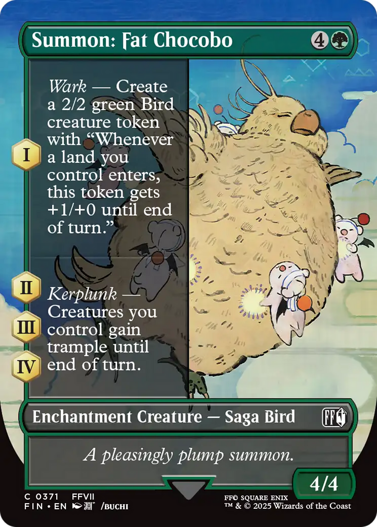 MAGIC: THE GATHERING - Summon: Fat Chocobo (Borderless) (FIN-371) - FINAL FANTASY: (enchantment)
