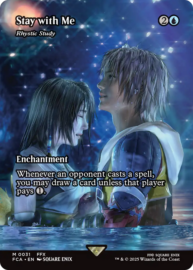 MAGIC: THE GATHERING - Stay with Me - Rhystic Study (Showcase) (FCA-031) - FINAL FANTASY: Through the Ages / Stay with Me: (enchantment) (Borderless)