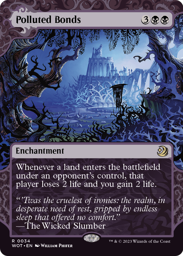 MAGIC: THE GATHERING - Polluted Bonds (WOT-034) - Wilds of Eldraine: Enchanting Tales: (Showcase) (Borderless)