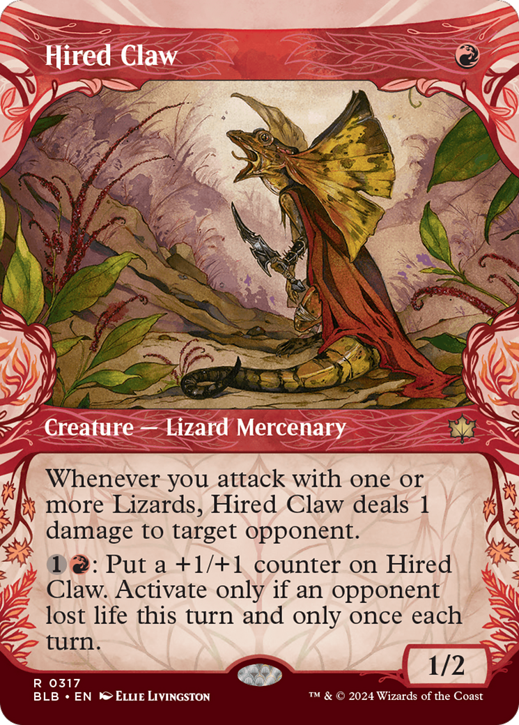 MAGIC: THE GATHERING - Hired Claw (Showcase) (BLB-317) - Bloomburrow: (Showcase) (Borderless) Foil