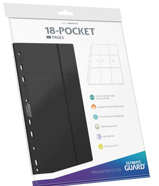 ULTIMATE GUARD - 18-Pocket Pages Side-Loading (10) - Black