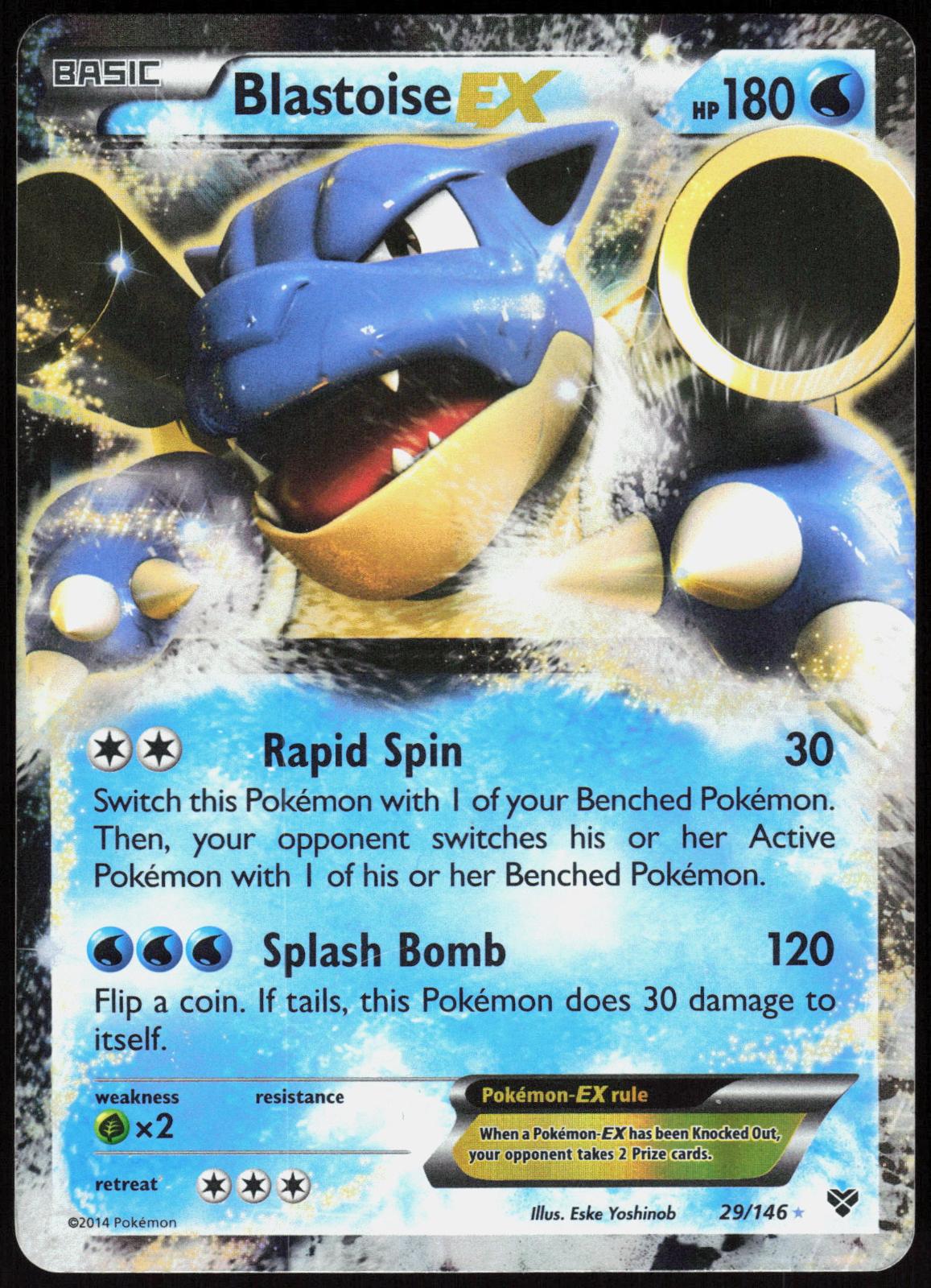 BLASTOISE EX 29/146 XY BASE SET POKEMON EX RARE HOLO LP