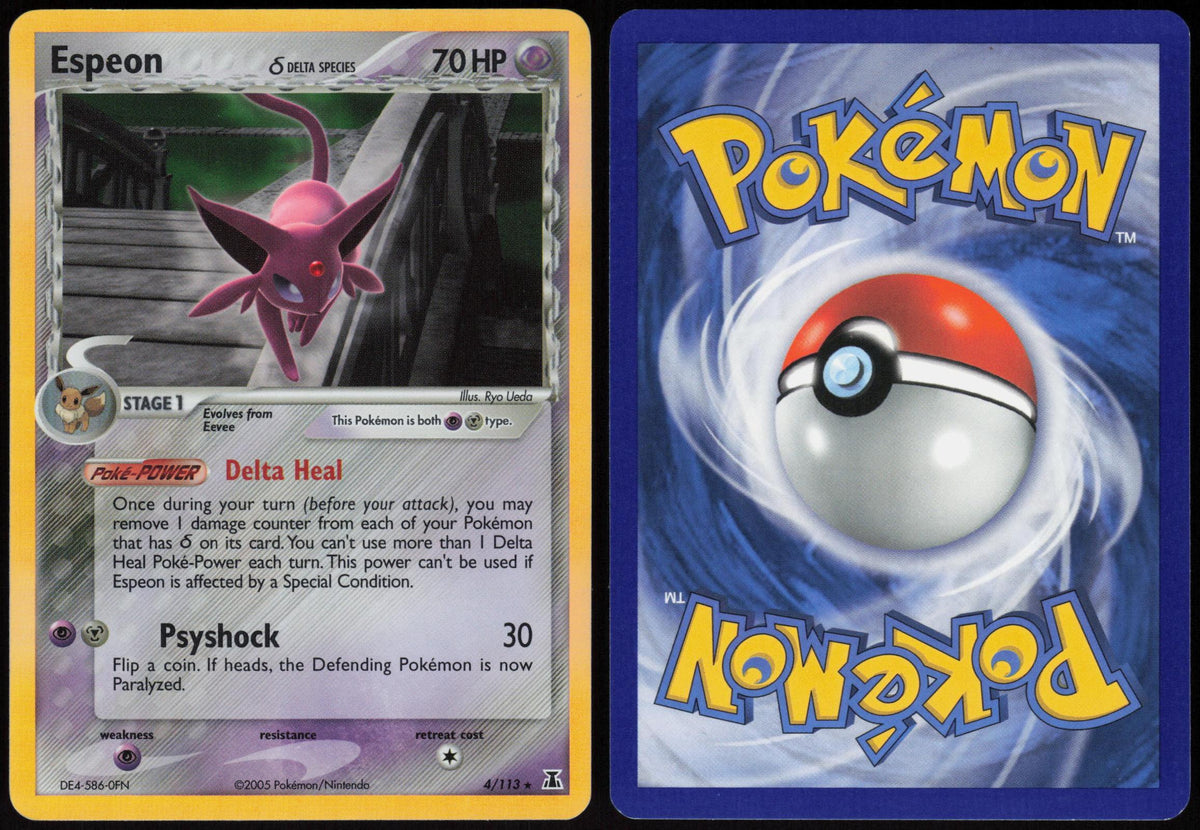 ESPEON Δ 4/113 DELTA SPECIES POKEMON RARE HOLO LP