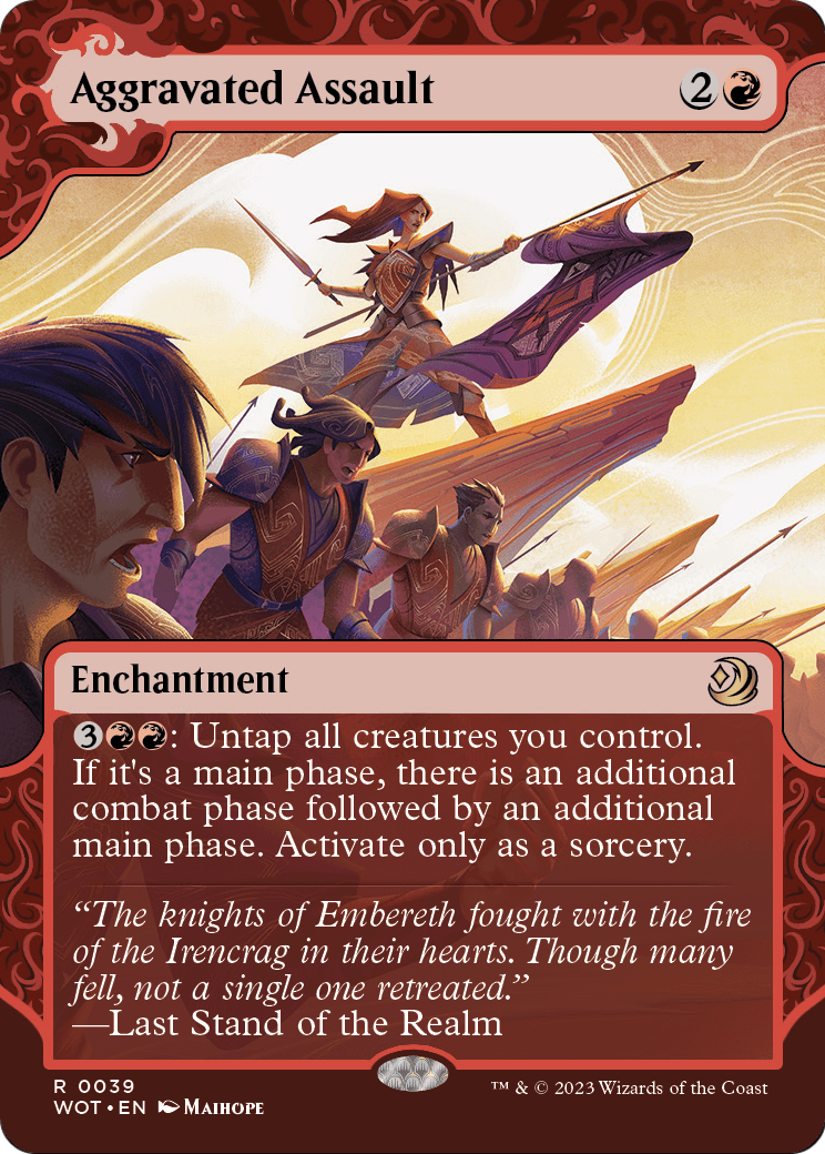 MAGIC: THE GATHERING  - Aggravated Assault (WOT-039) - Wilds of Eldraine: Enchanting Tales: (Showcase) (Borderless)