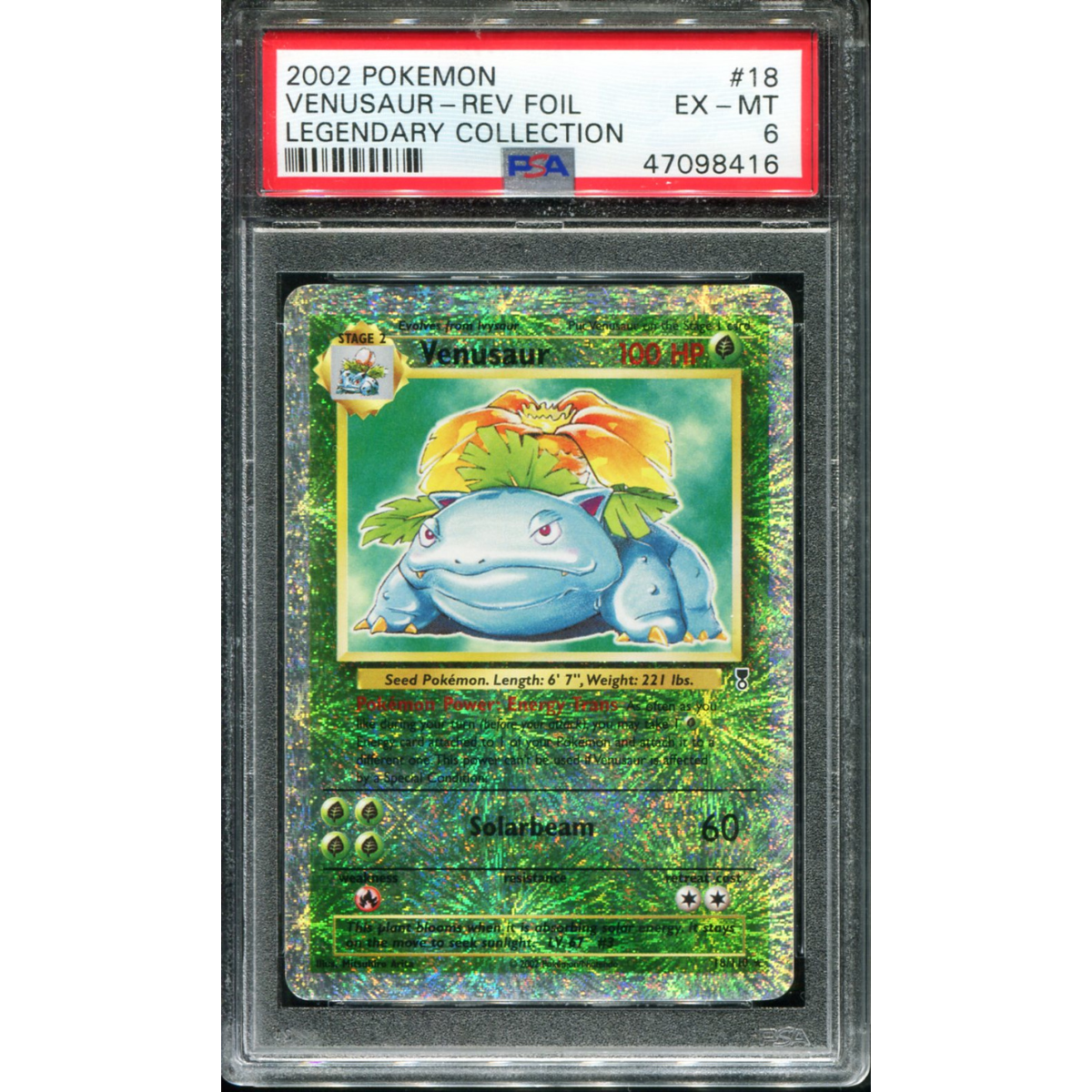 POKEMON TCG - VENUSAUR 18/110 POKEMON PSA 6 LEGENDARY COLLECTION REVERSE HOLO