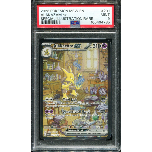 POKEMON TCG - ALAKAZAM EX 201/165 POKEMON PSA 9 151 SPECIAL ILLUSTRATION RARE