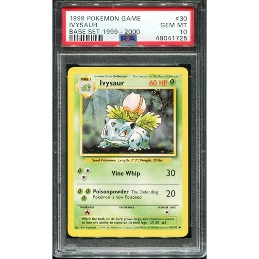 POKEMON TCG - IVYSAUR 30/102 POKEMON PSA 10 BASE SET 4TH PRINT