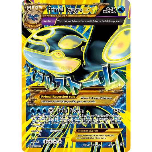 POKEMON TCG - PRIMAL KYOGRE EX 96/98 ANCIENT ORIGINS FULL ART (LP-MP)