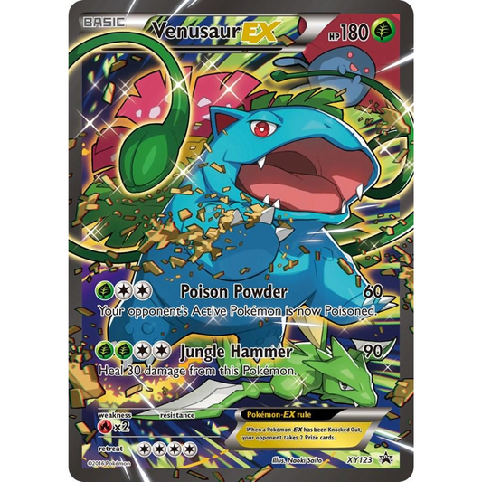 POKEMON TCG - VENUSAUR EX XY123 BLACK STAR PROMO FULL ART (LP)
