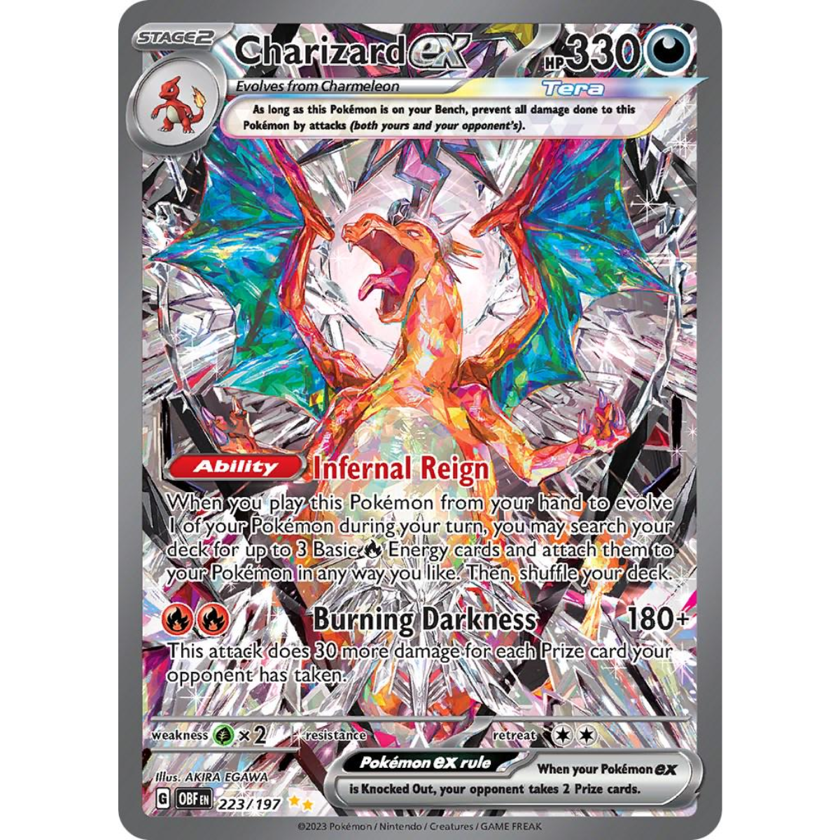 POKEMON TCG - CHARIZARD EX 223/197 OBSIDIAN FLAMES SPECIAL ILLUSTRATION RARE