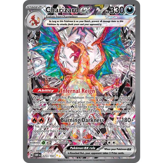 POKEMON TCG - CHARIZARD EX 223/197 OBSIDIAN FLAMES SPECIAL ILLUSTRATION RARE