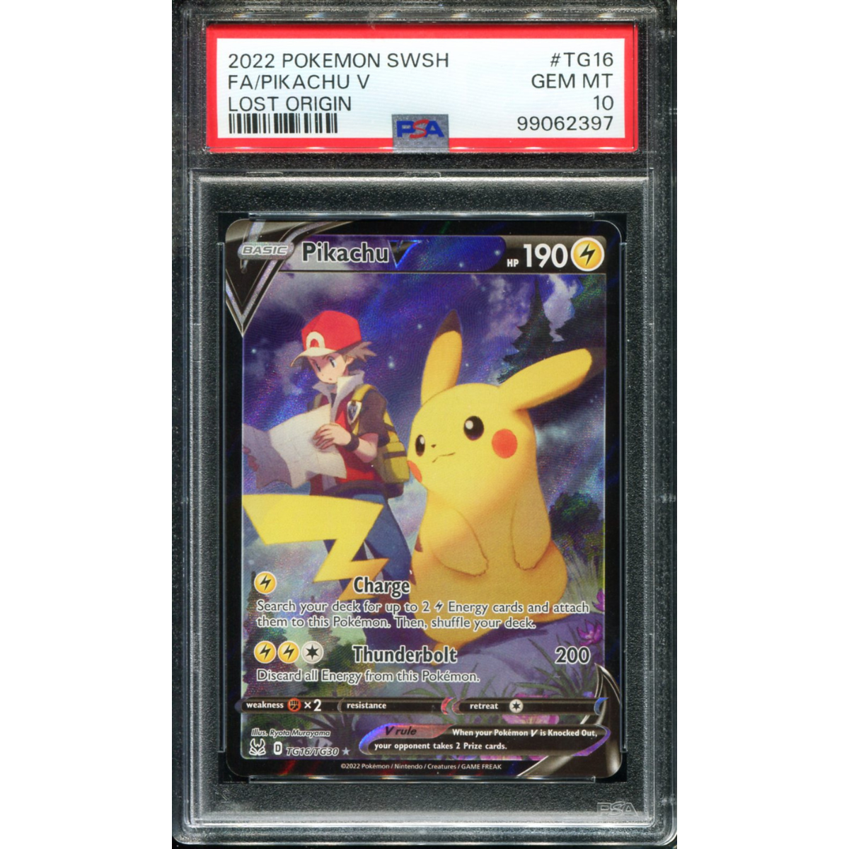 POKEMON TCG - PIKACHU V TG16/TG30 POKEMON PSA 10 LOST ORIGIN TRAINER GALLERY