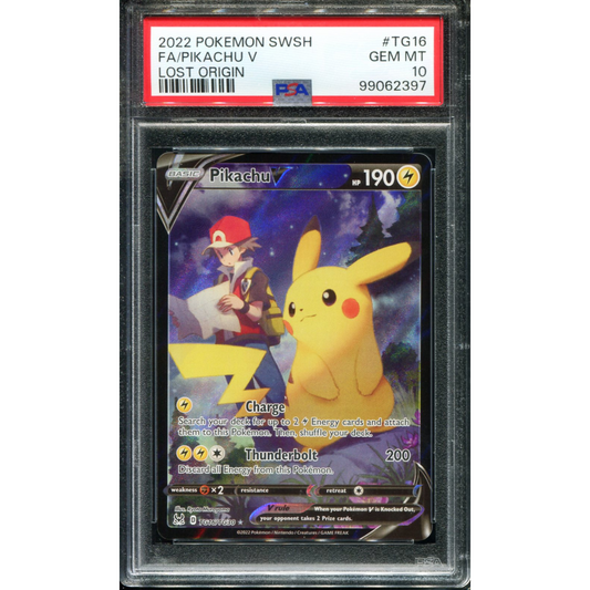 POKEMON TCG - PIKACHU V TG16/TG30 POKEMON PSA 10 LOST ORIGIN TRAINER GALLERY