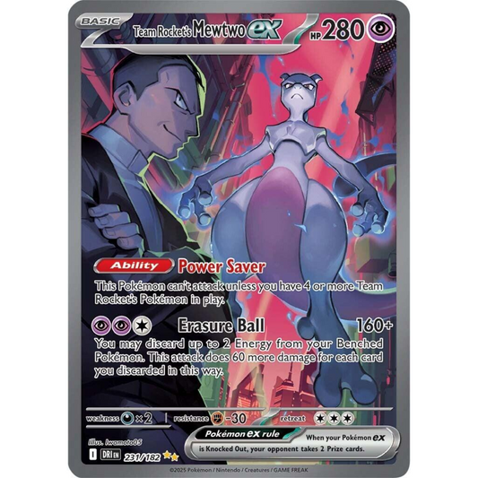 POKEMON TCG - TEAM ROCKET'S MEWTWO EX 231/182 DESTINED RIVALS SPECIAL ILLUSTRATION RARE