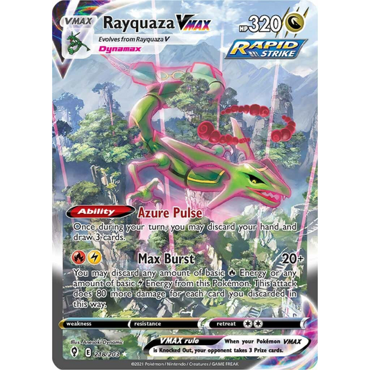 POKEMON TCG - RAYQUAZA VMAX 218/203 EVOLVING SKIES ALTERNATE ART