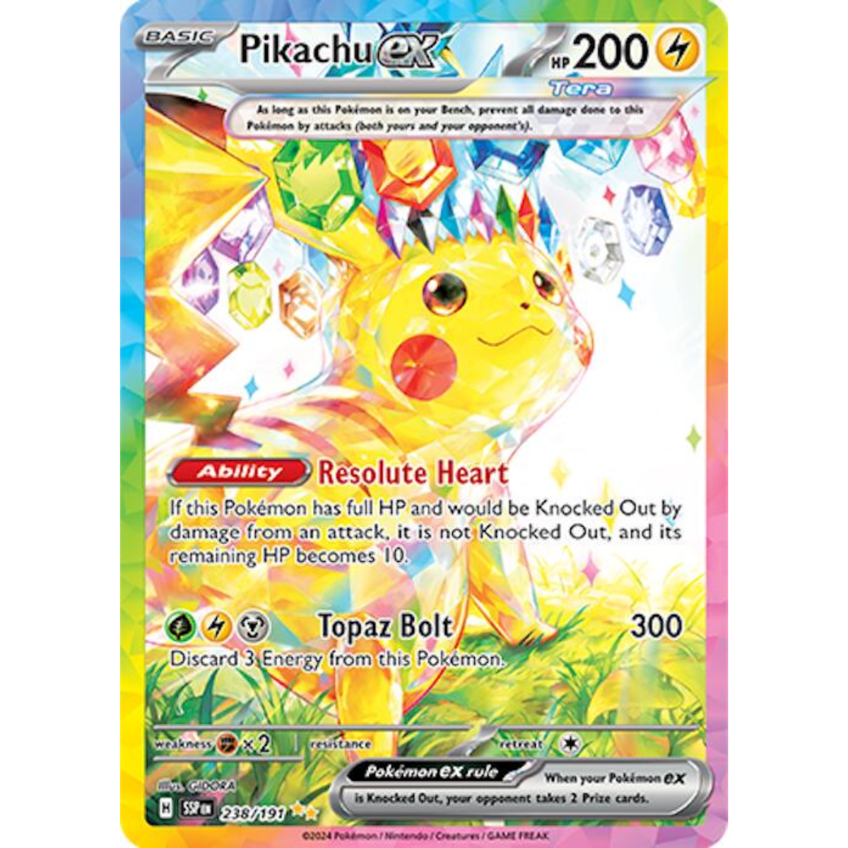 POKEMON TCG - PIKACHU EX 238/191 SURGING SPARKS SPECIAL ILLUSTRATION RARE