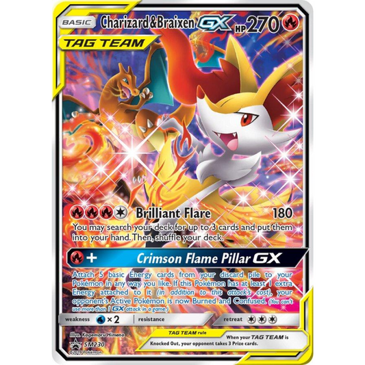 POKEMON TCG - CHARIZARD & BRAIXEN GX SM230 BLACK STAR PROMO