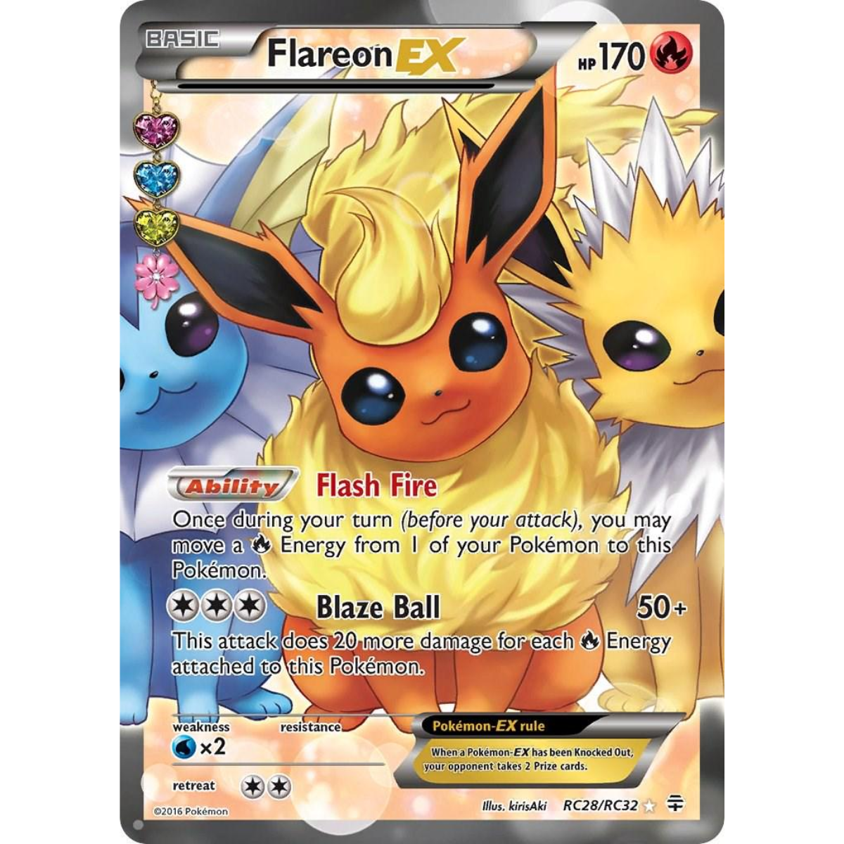 POKEMON TCG - FLAREON EX RC28/RC32 RADIANT COLLECTION FULL ART (LP)