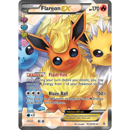 POKEMON TCG - FLAREON EX RC28/RC32 RADIANT COLLECTION FULL ART (LP)