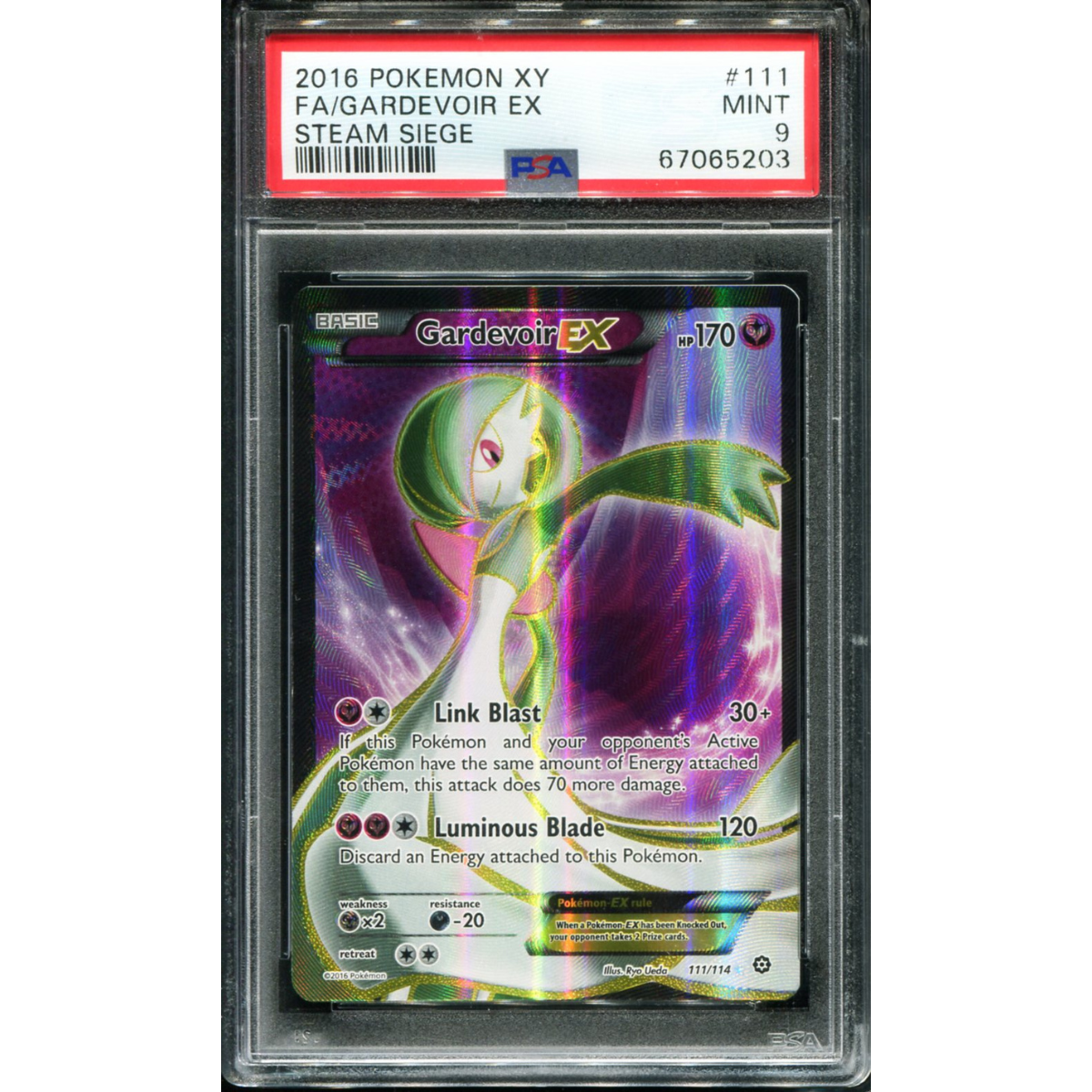 POKEMON TCG - GARDEVOIR EX 111/114 POKEMON PSA 9 XY STEAM SIEGE FULL ART