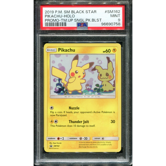 POKEMON TCG - PIKACHU SM162 POKEMON PSA 9 TEAM UP BLISTER PROMO