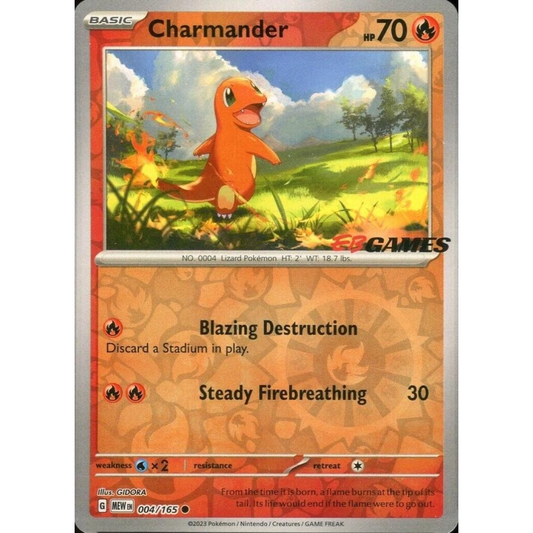 POKEMON TCG - CHARMANDER 004/165 EB GAMES STAMPED PROMO
