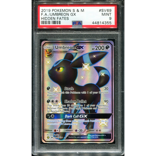 POKEMON TCG - UMBREON GX SV69/SV94 POKEMON PSA 9 HIDDEN FATES FULL ART SHINY