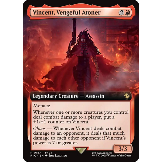 MAGIC THE GATHERING - VINCENT, VENGEFUL ATONER - FINAL FANTASY - EXTENDED ART FOIL