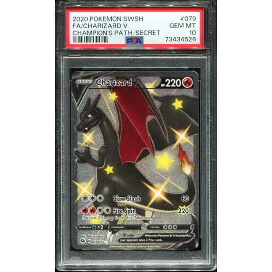POKEMON TCG - CHARIZARD V 079/073 POKEMON PSA 10 CHAMPIONS PATH SECRET RARE