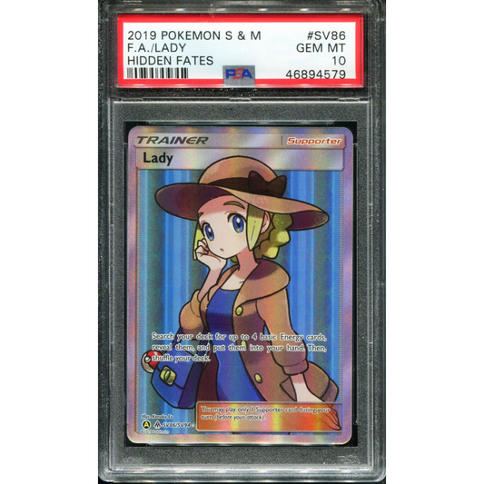 POKEMON TCG - LADY SV86/SV94 POKEMON PSA 10 HIDDEN FATES SHINY VAULT