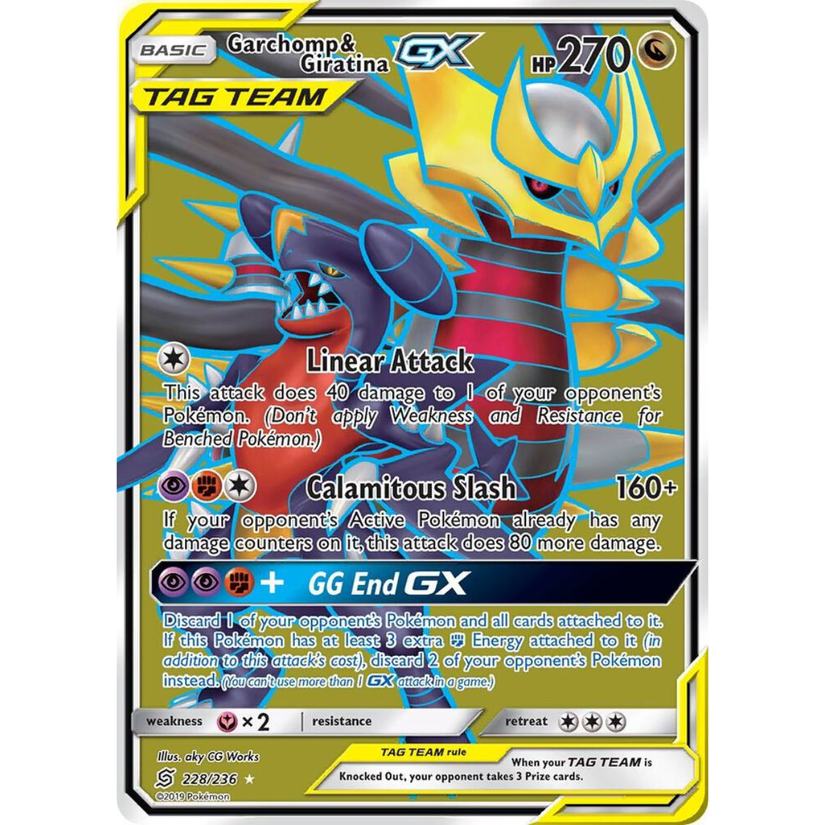 POKEMON TCG - GARCHOMP & GIRATINA GX 228/236 TEAM UP FULL ART