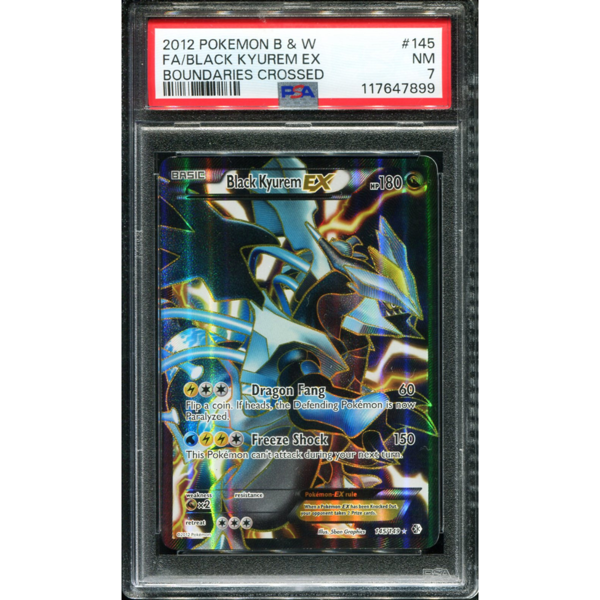 POKEMON TCG - BLACK KYUREM EX 145/149 POKEMON PSA 7 B&W BOUNDRIES CROSSED FULL ART