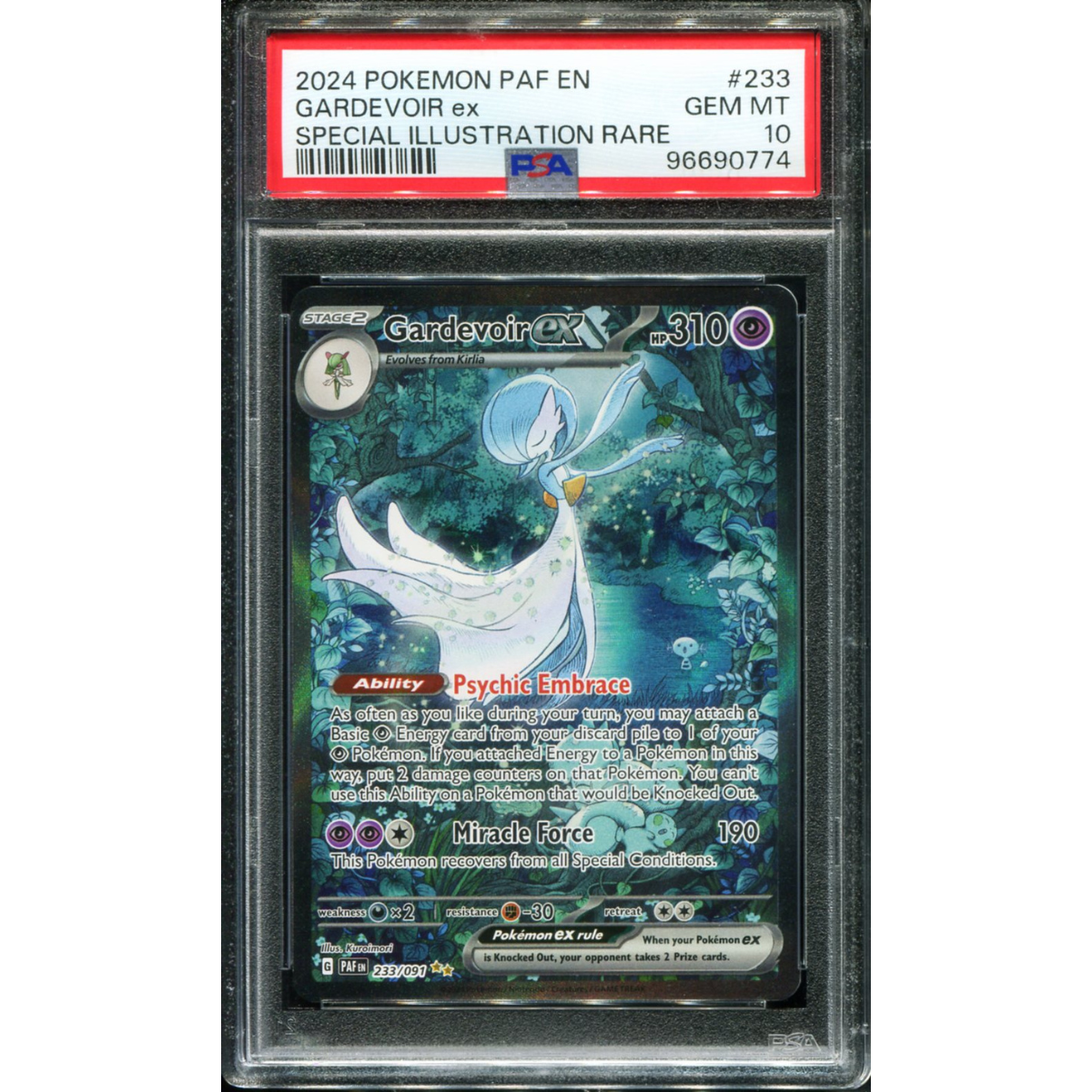 POKEMON TCG - GARDEVOIR EX 233/091 POKEMON PSA 10 PALDEAN FATES SPECIAL ILLUSTRATION RARE